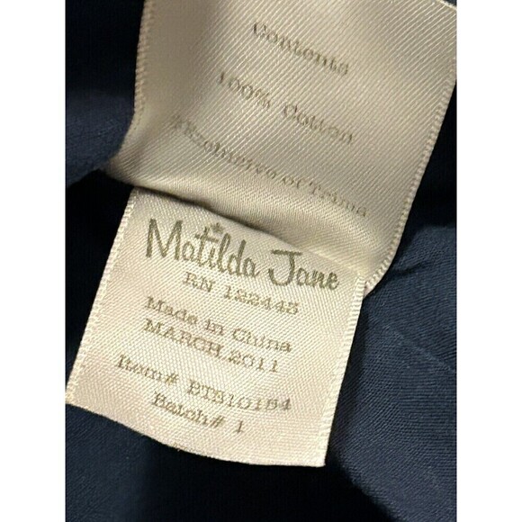 Matilda Jane Chambray Dress Girls You & Me Blue Lined Jumper Toddler Size 2 - Picture 10 of 14